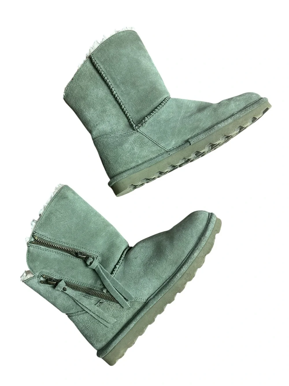 Bearpaw Women’s Mimi Shearling Winter Boots - Sage Green Suede Size 7